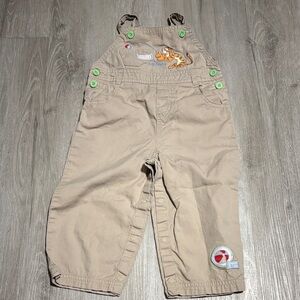 Disney Kids Tan Overalls with Tigger Embroidered Design